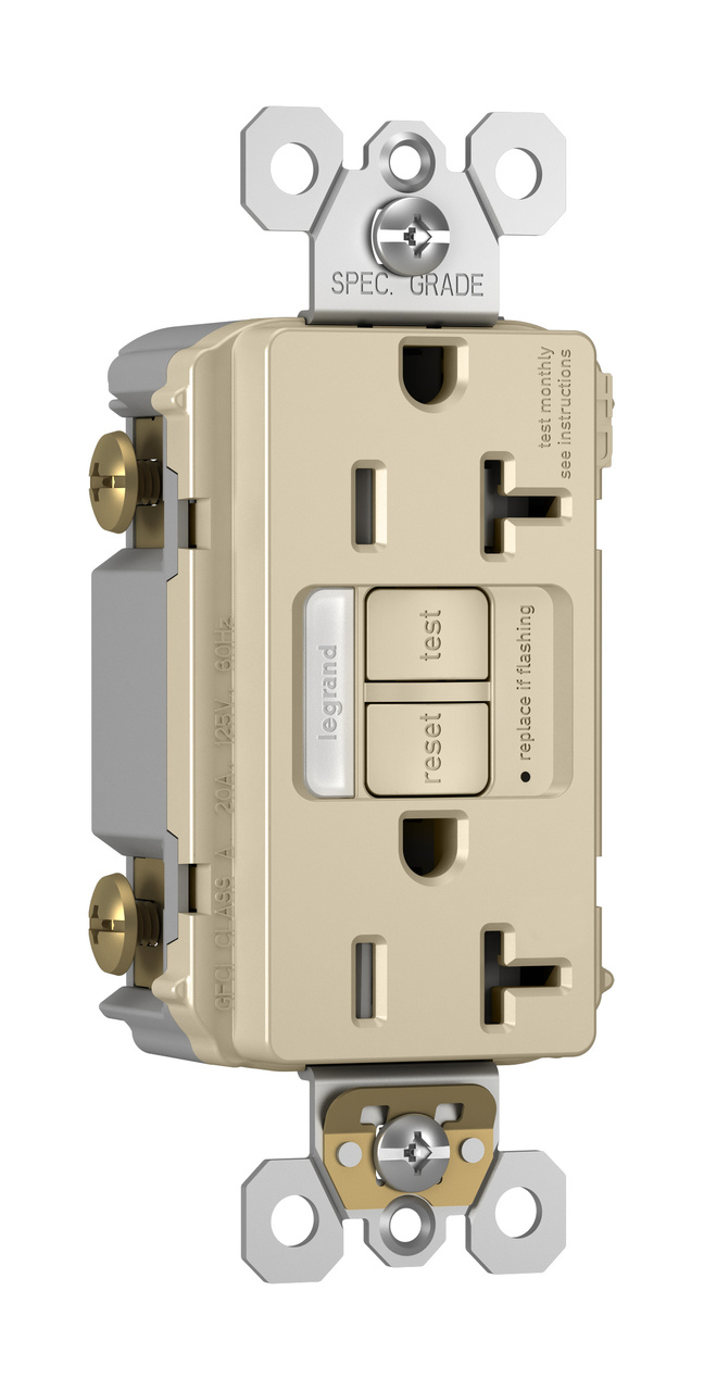 Pass & Seymour 2095-HGNTLRED Hospital Grade GFCI Outlet – 20 Amp – Red LED Nightlight – Emergency