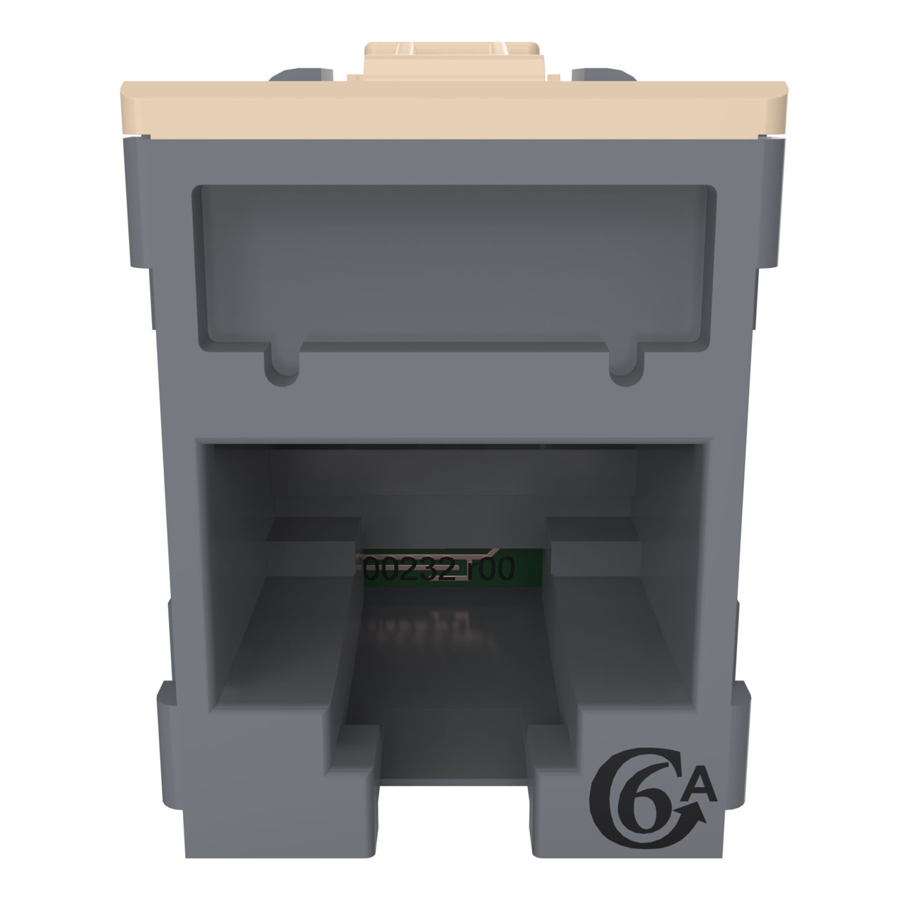 HDJSN6A-78 Dark Gray Cat6A SNAP Jack Straight Front Angle Down View