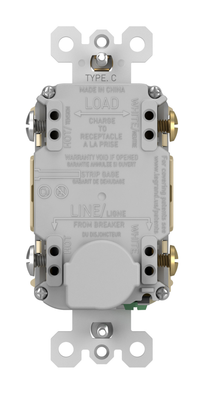 radiant® Dead-Front Dual Function 20A Duplex Self-Test AFCI/GFCI receptacle, Ivory