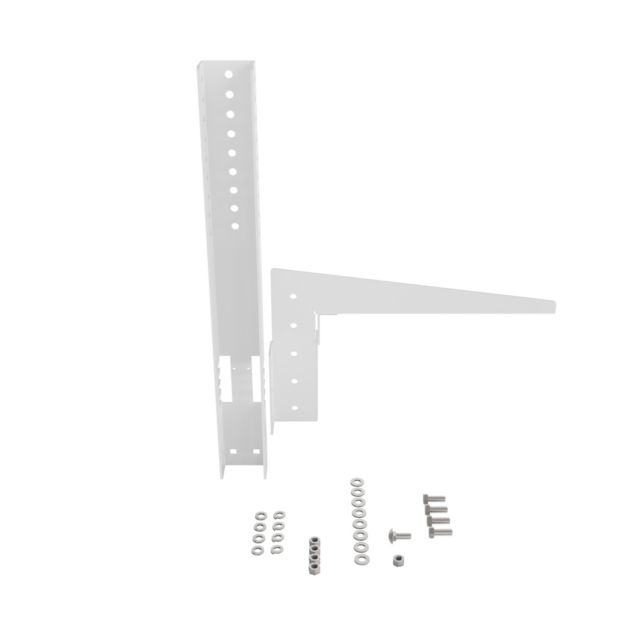 Disassembled Inside Straight Tilted Toward - Mighty Mo 20 Starline Busway Mounting Bracket, White (MM20BUSMB12-W)