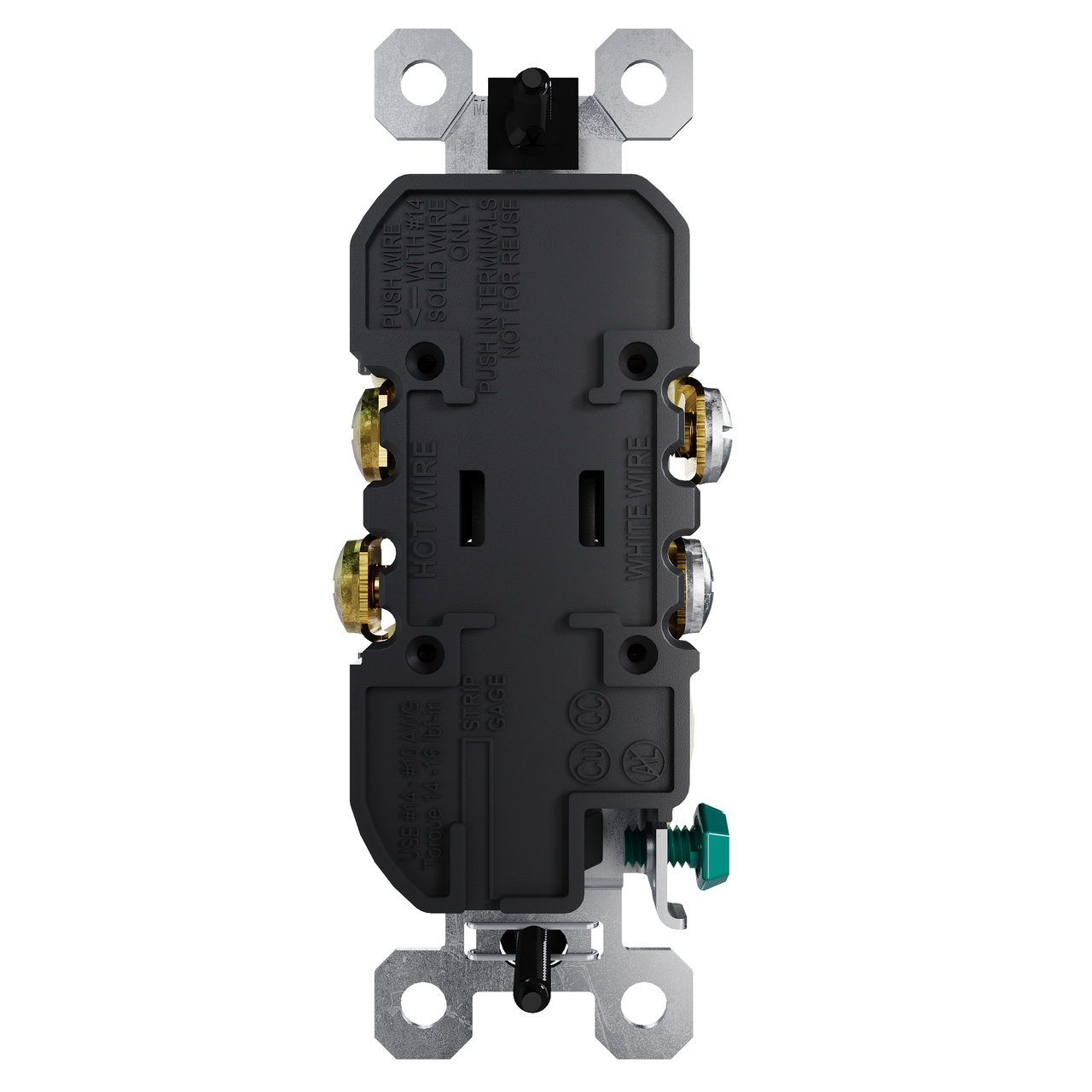 external pressure plated receptacle in light almond