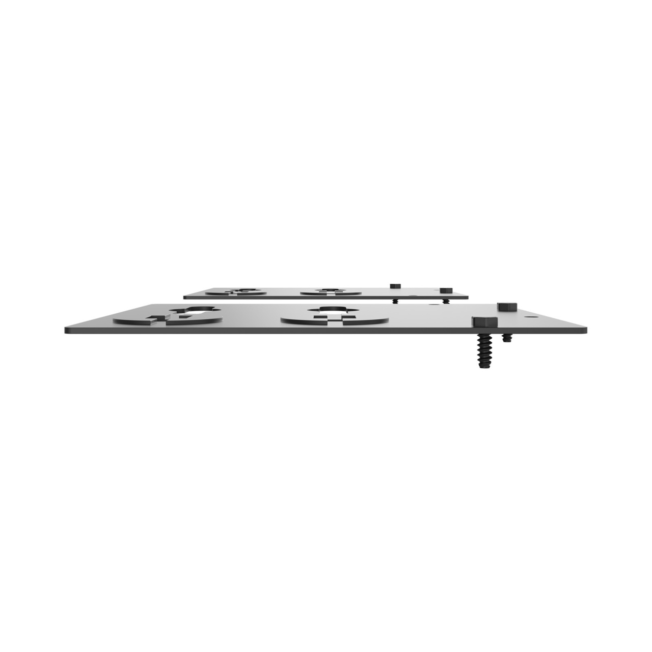 Assembled Straight Top/Bottom - Mighty Mo 20 PDU Mounting Brackets, Rack Mount, Flat, 2 Wide, Black (MM20PDUMBFT2W-B)