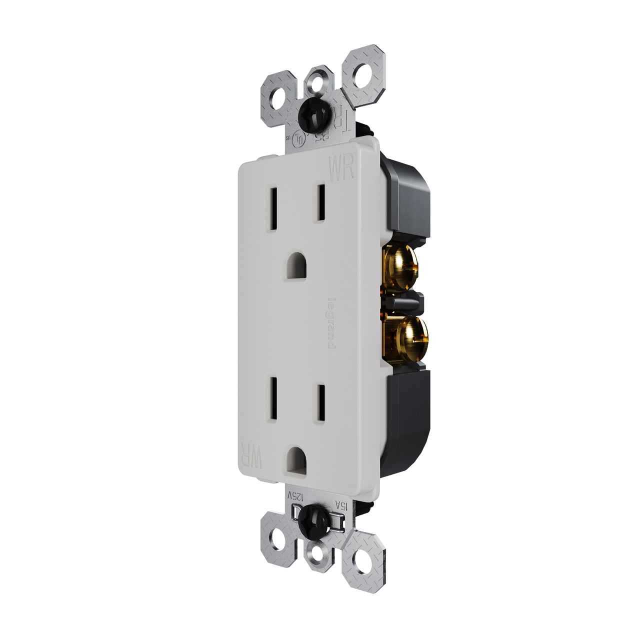 external pressure plated receptacle in gray