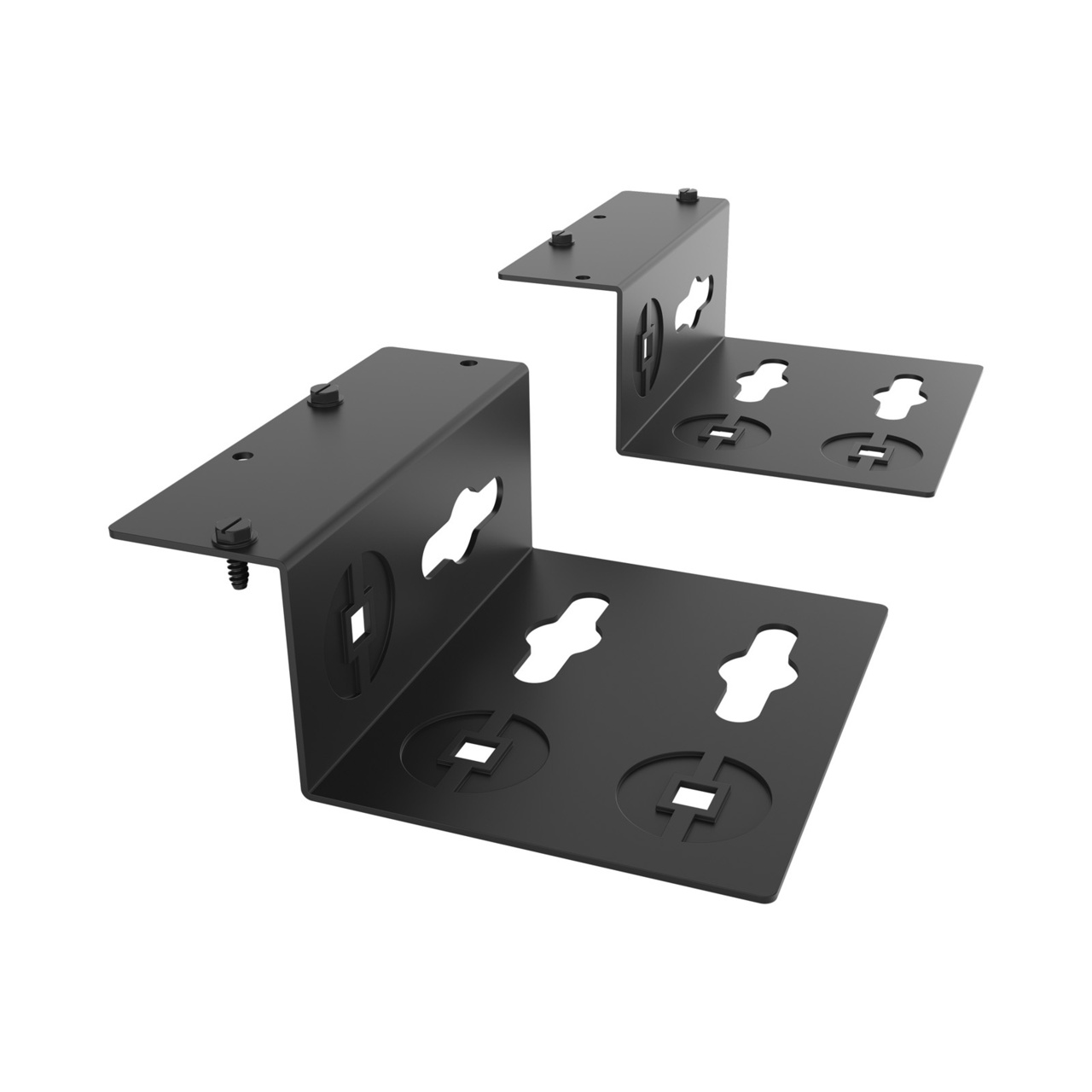 Assembled Tilted Front Right - Mighty Mo 20 PDU Mounting Brackets, Rack Mount, 1 Deep, 2 Wide, Black (MM20PDUMB1D2W-B)