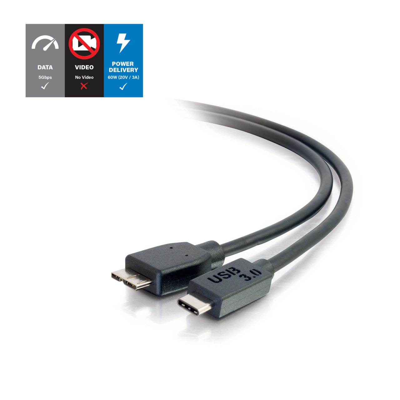 USB 3.0 (USB 3.1 Gen 1) USB-C to USB Micro-B Cable M/M - Black
