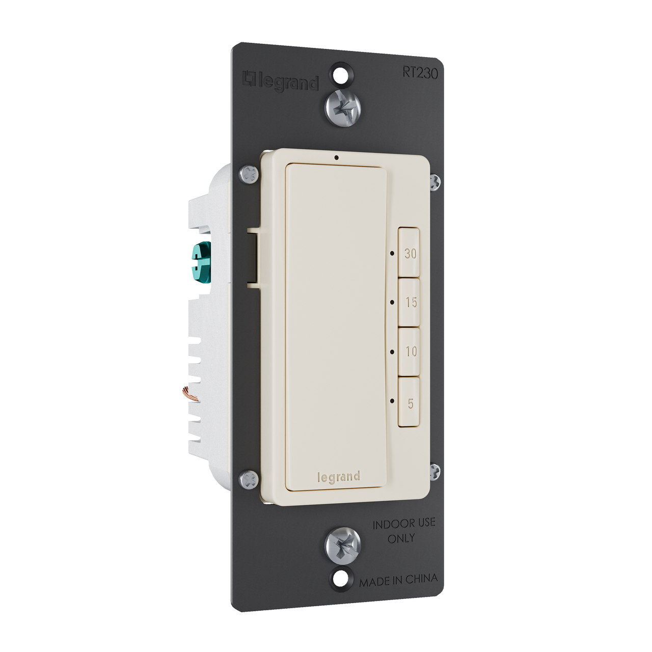 radiant 4-button countdown timer switch in light almond