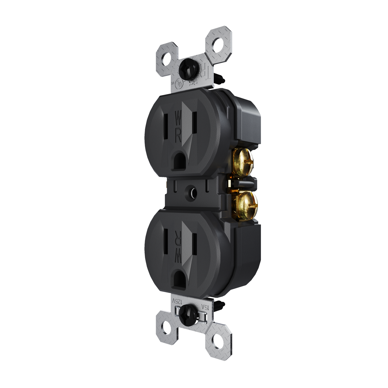 external pressure plated receptacle in black