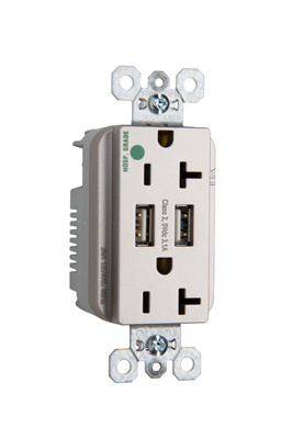 Product image for P&S TR-8300HUSBNI 20A CHRGR & RCPT