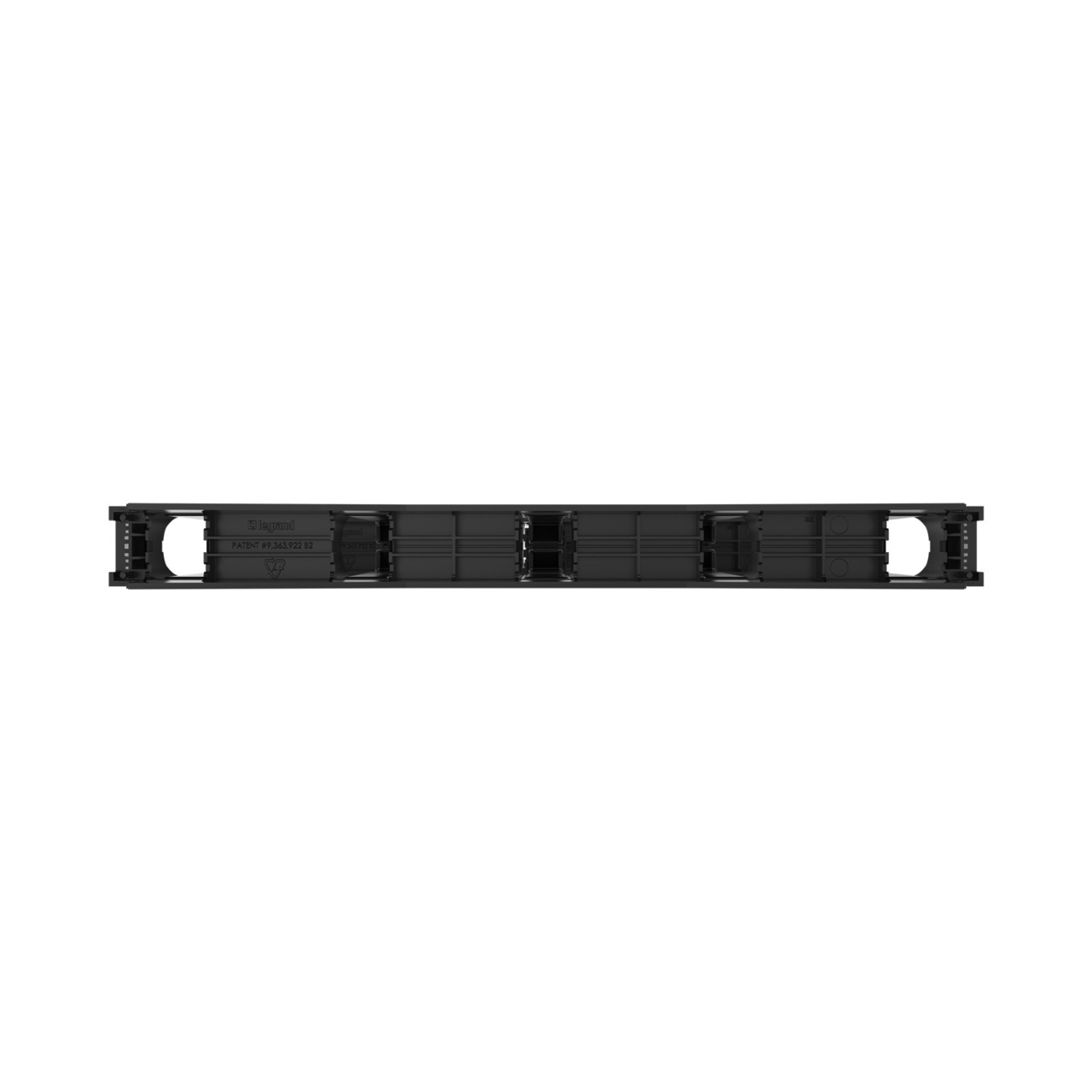 Disassembled Back Straight - Mighty Mo Tool-Less Snap-In Horizontal Cable Manager - 1 RU, 19 in Wide, Black - 2 Pack (SHMT1RU2-B)