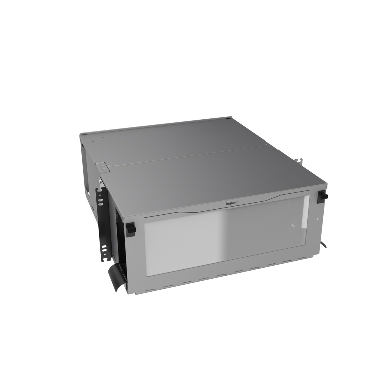 Angled Right, Front View of 4U Q-series HD Magnesium Fiber Enclosure (EQ04U-KHL-M)