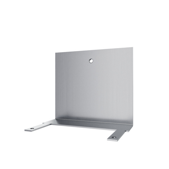 Right angle view of a multi service electrical ceiling panel mounting bracket.