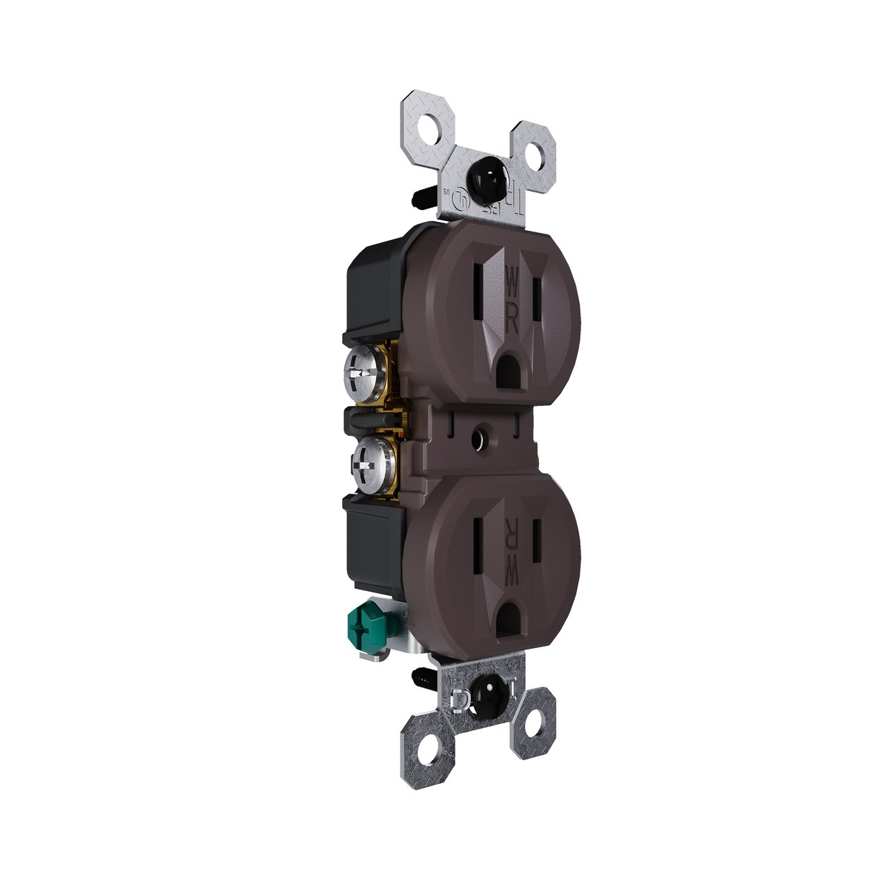 external pressure plated receptacle in brown