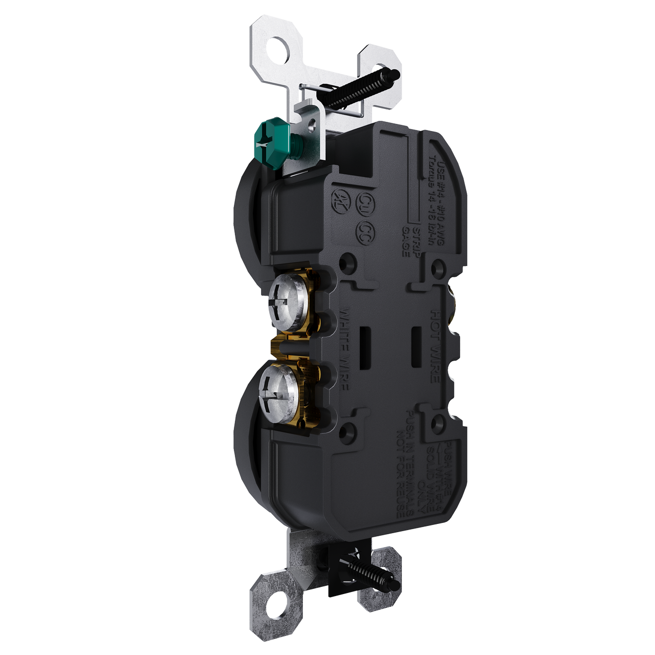 external pressure plated receptacle in black
