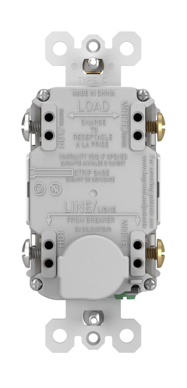 radiant® 20A Dead-Front AFCI Receptacle, White