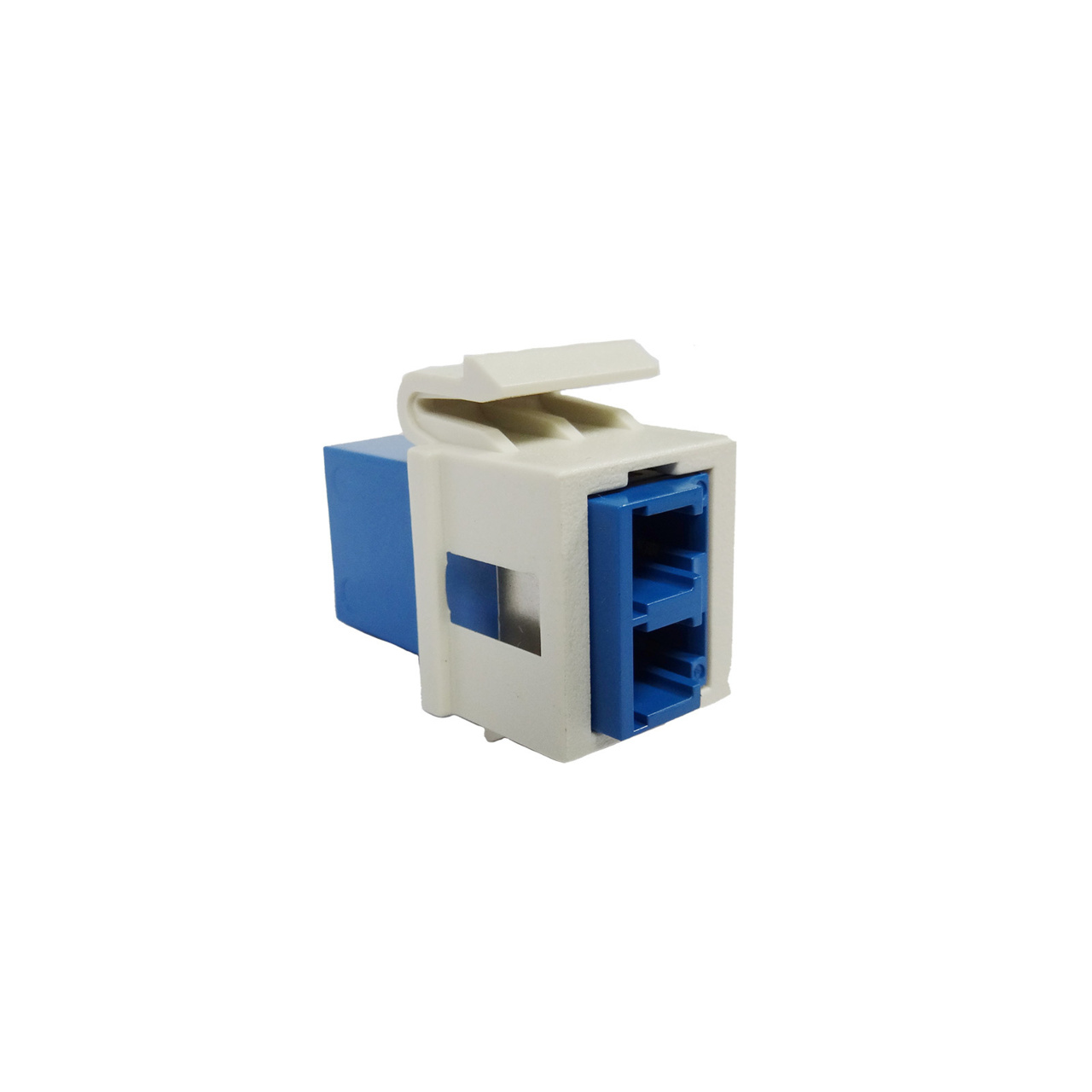  fiber Keystone module, Blue adapter, Fog White Housing