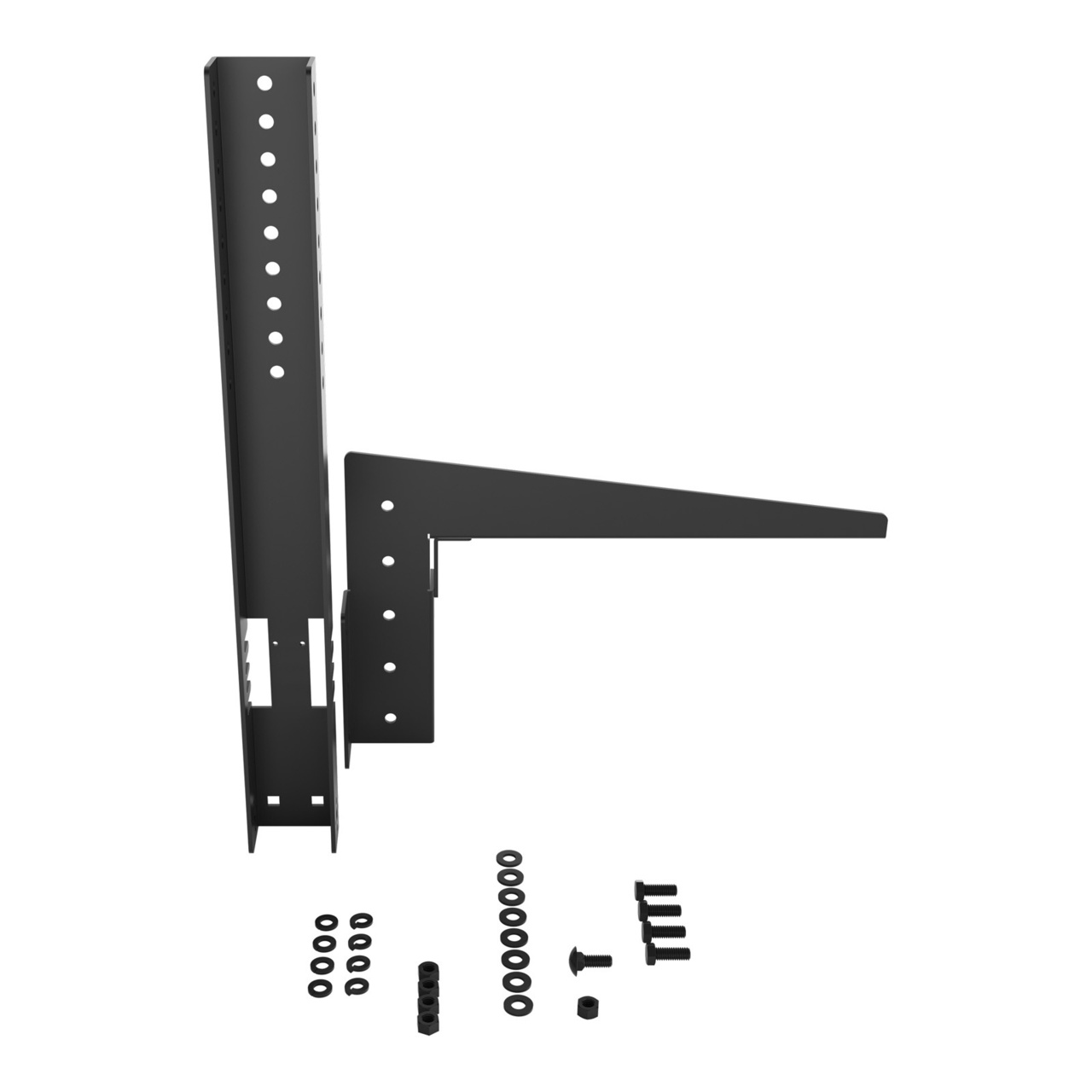 Disassembled Inside Straight Tilted Toward - Mighty Mo 20 Starline Busway Mounting Bracket, Black (MM20BUSMB12-B)