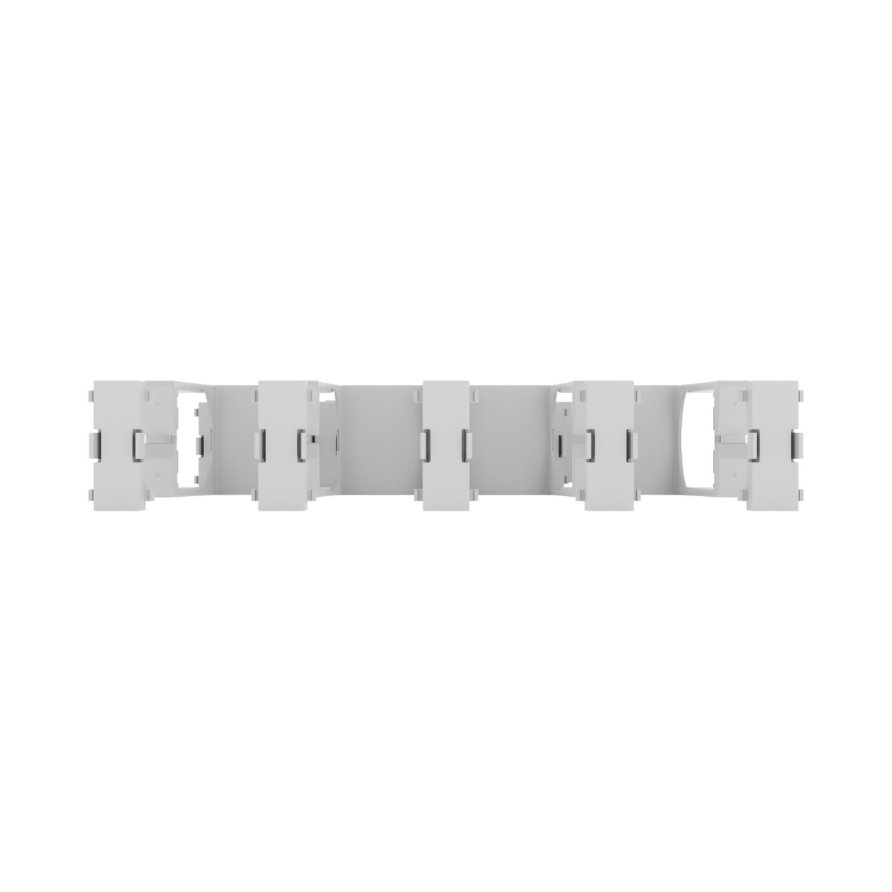 Disassembled Front Straight - Mighty Mo Tool-Less Snap-In Horizontal Cable Manager - 2 RU, 19 in Wide, White - 2 Pack (SHMT2RU2-W)