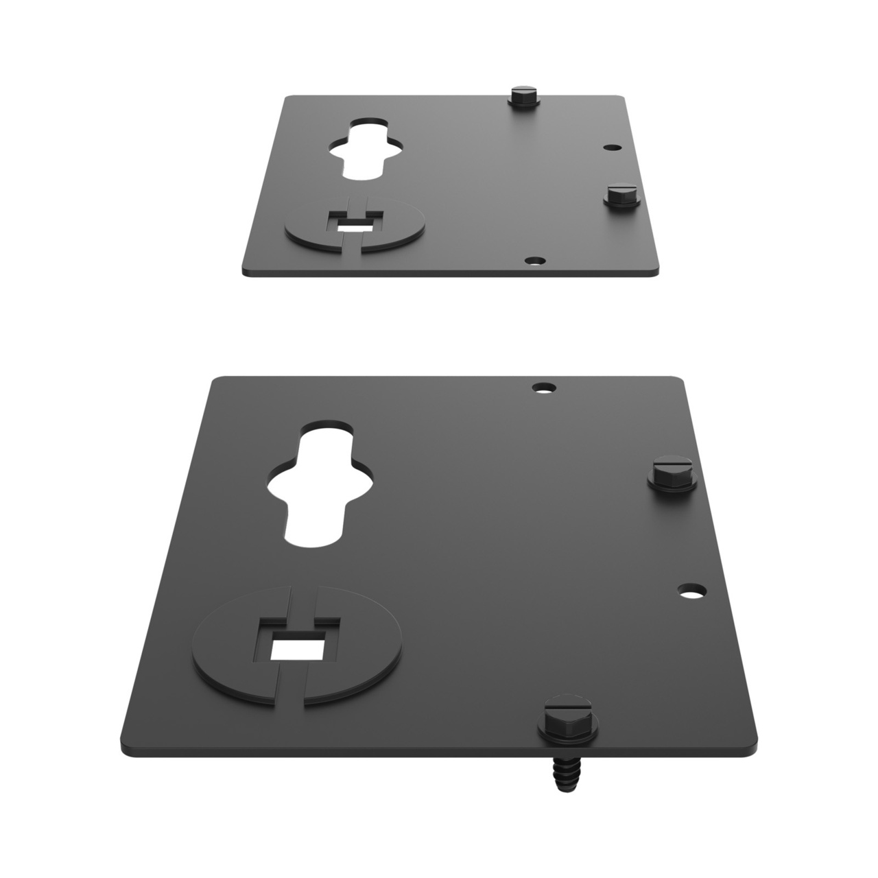 Assembled Tilted Front - Mighty Mo 20 PDU Mounting Brackets, Rack Mount, Flat, 1 Wide, Black (MM20PDUMBFT1W-B)