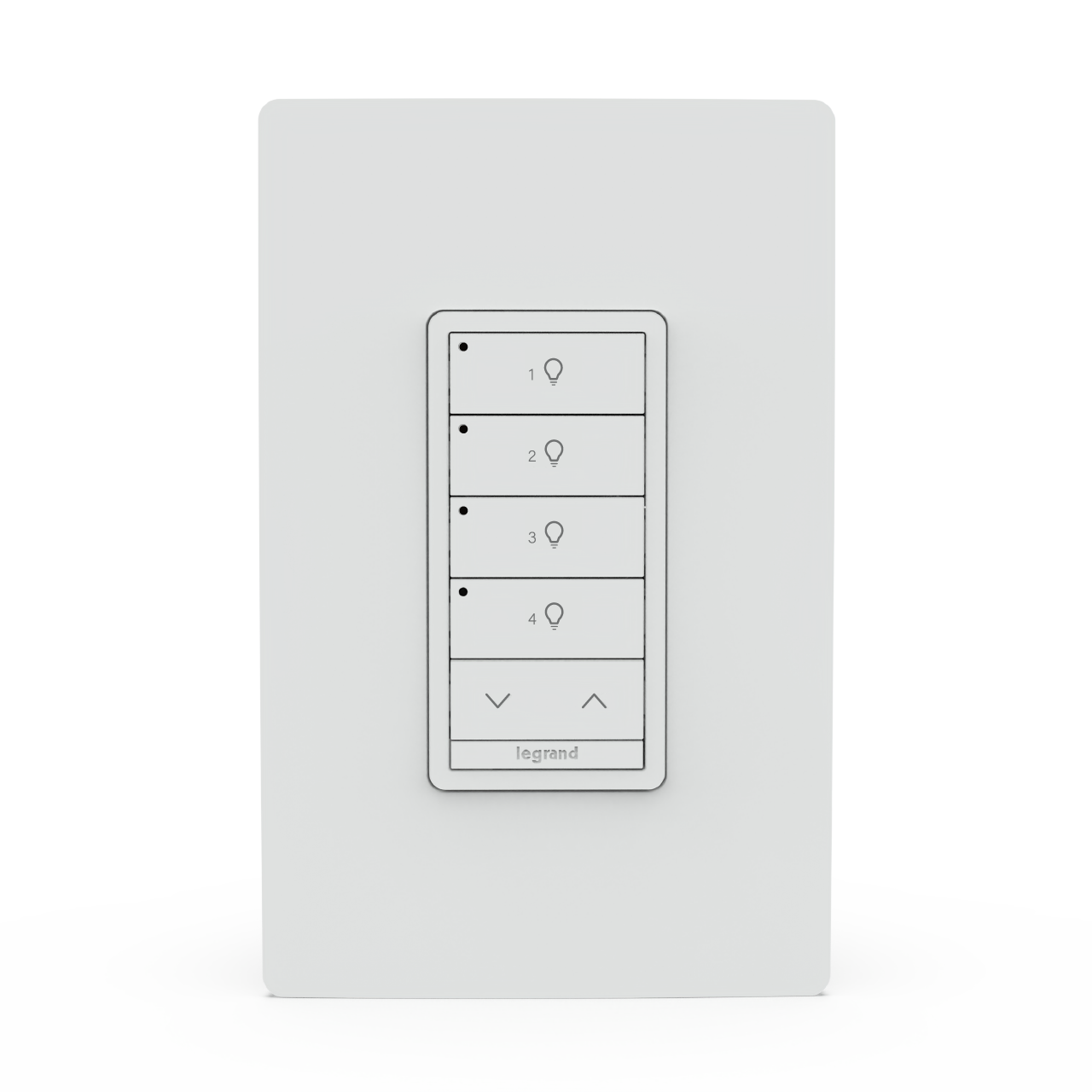 White Wattstopper PLUS 4 Button 1 Rocker Switch