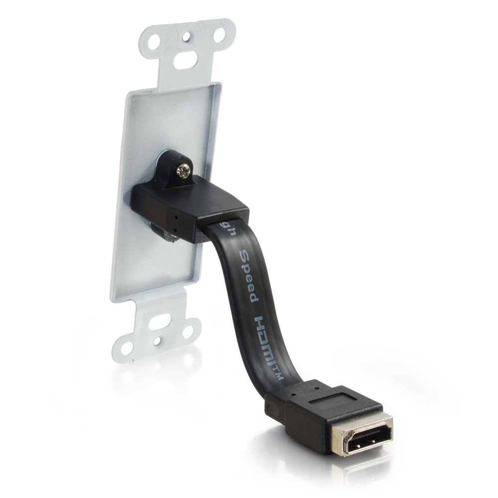 HDMI & VGA Wall Plate - Single Gang White Faceplate With Gold Plated Connectors