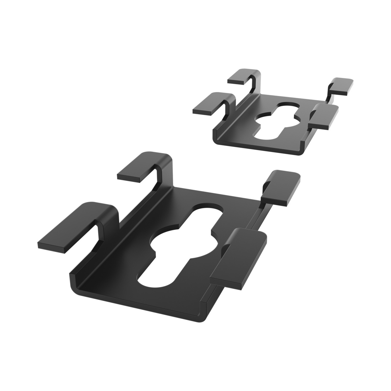 Assembled Straight Rear - Mighty Mo 20 PDU Mounting Brackets, Cage Mount, 1 Wide, Black (MM20PDUMBVM1W-B)