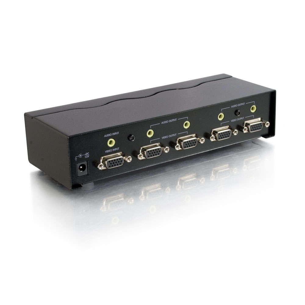 4-Port UXGA Monitor Splitter/Extender with 3.5mm Audio (Female Input)