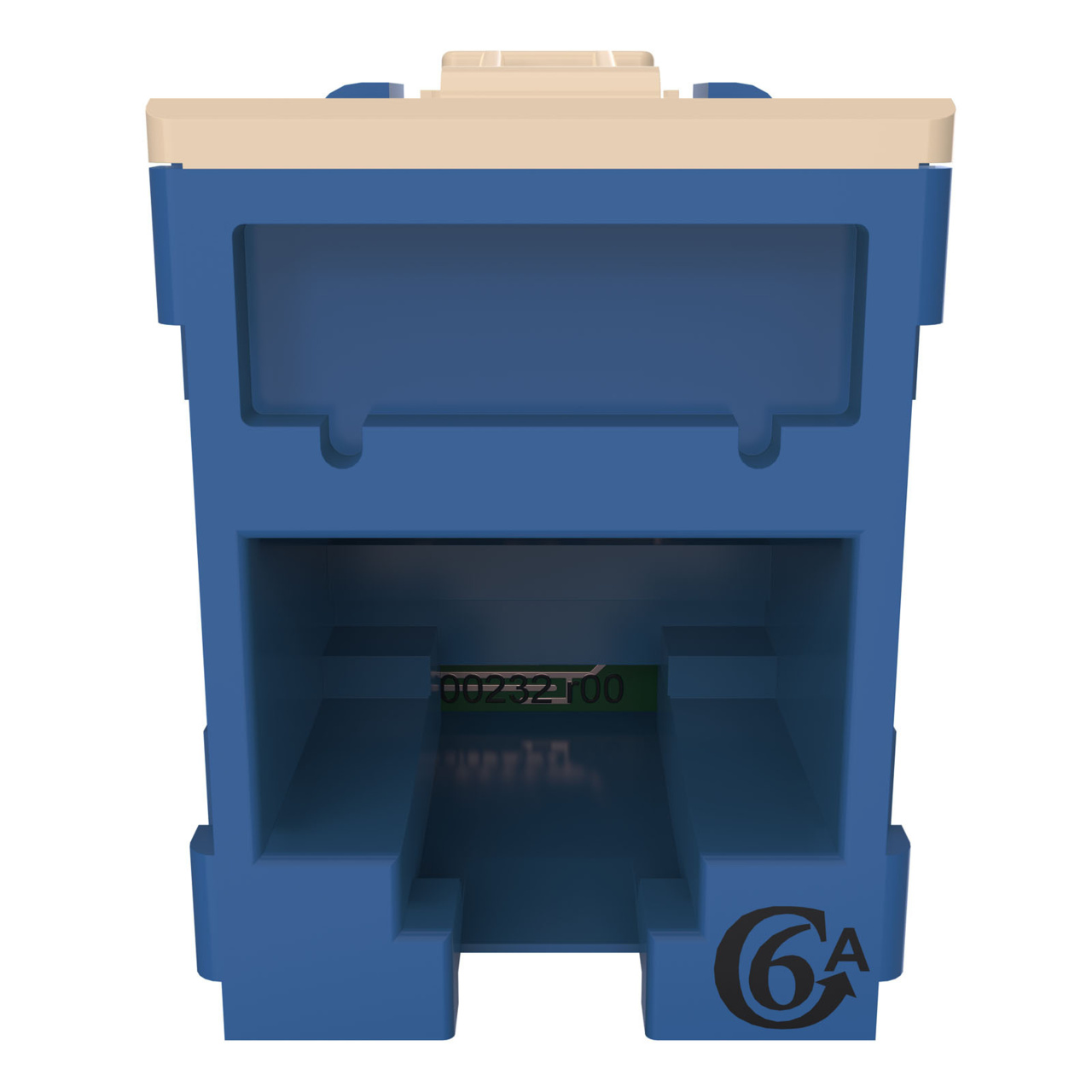 HDJSN6A-36 Blue Cat6A SNAP Jack Straight Front Angle Down View