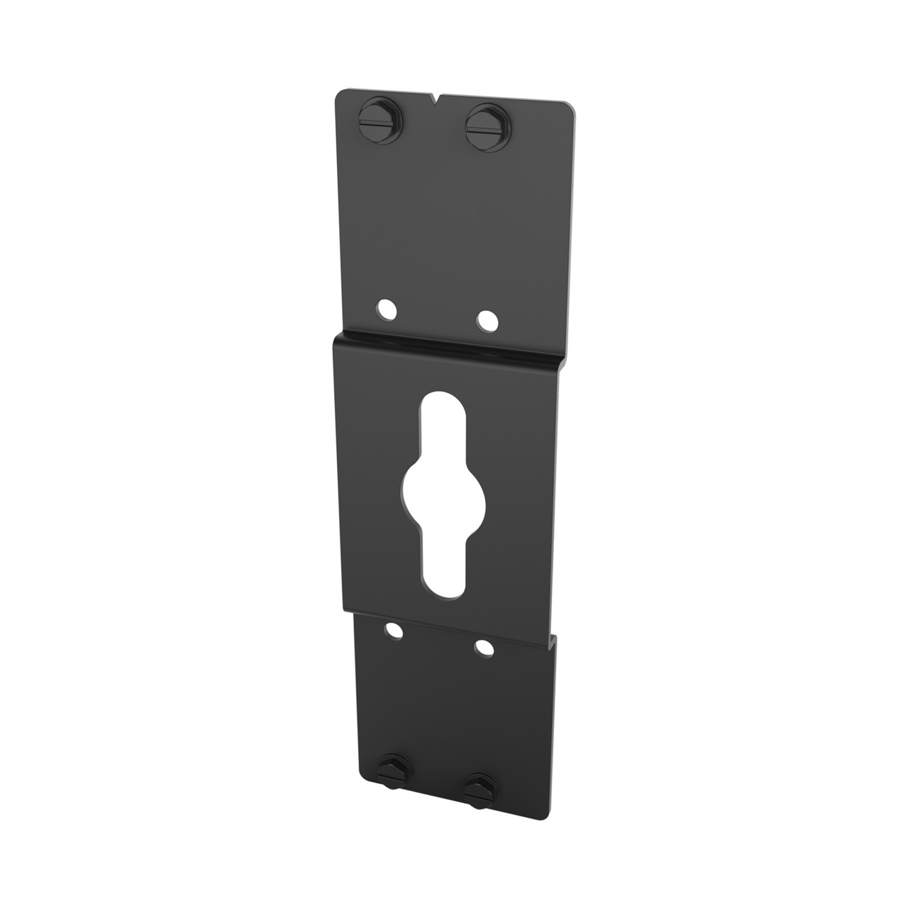 Assembled Tilted Front Left - Mighty Mo 20 PDU Mounting Brackets, Rack Rail Mount, 1 Wide, Black (MM20PDUMBRC1W-B)
