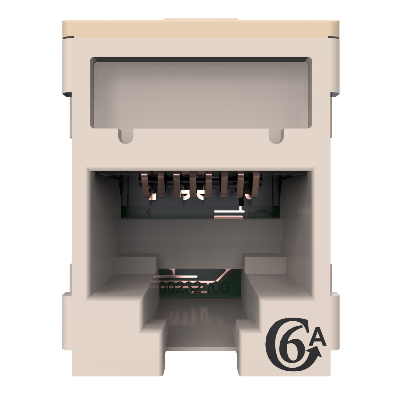 HDJSN6A Fog White Cat6A SNAP Jack Straight Front View