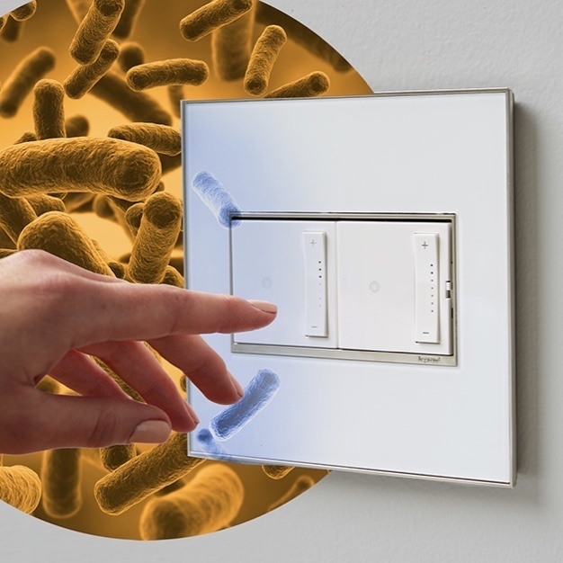 two gang adorne dimmer switches with added microban protection