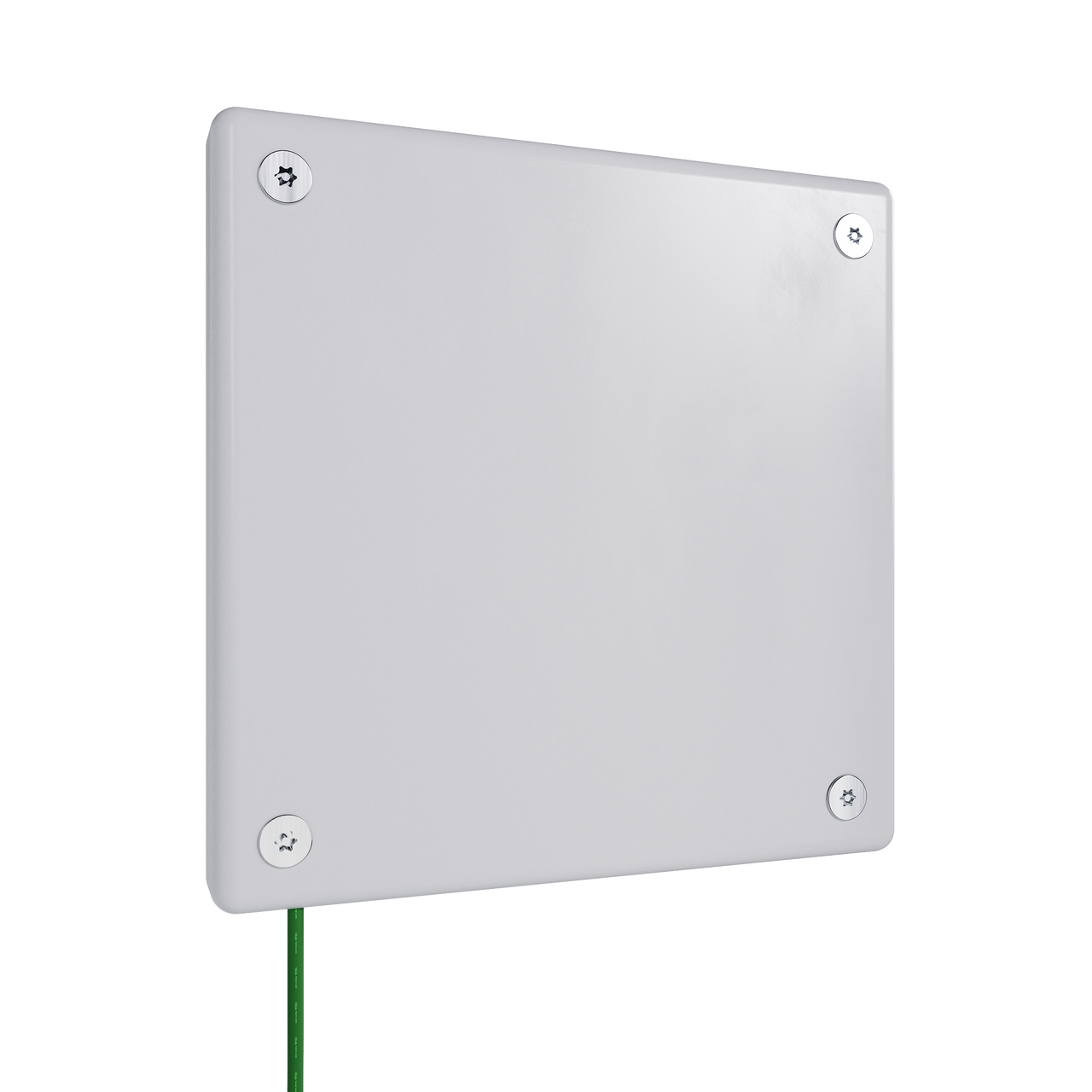 Blank white single gang wallplate designed for behavioral health or institutional settings.