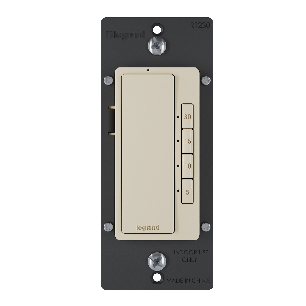 radiant 4-button countdown timer switch in ivory