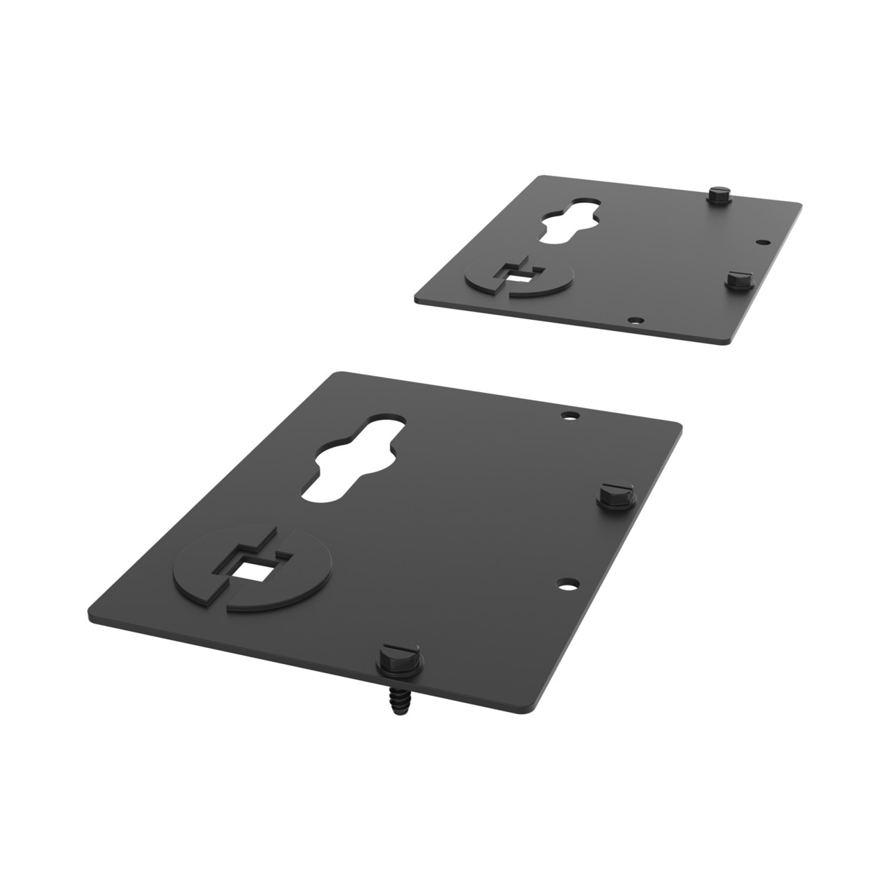 Assembled Tilted Front Left - Mighty Mo 20 PDU Mounting Brackets, Rack Mount, Flat, 1 Wide, Black (MM20PDUMBFT1W-B)