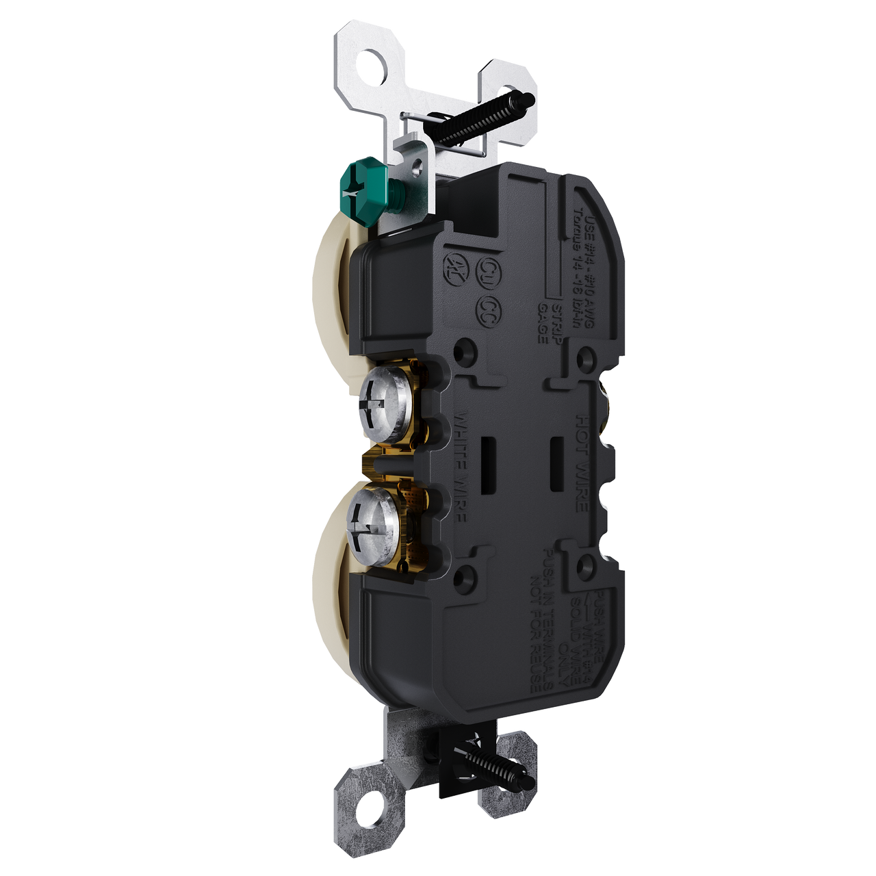 external pressure plated receptacle in Ivory