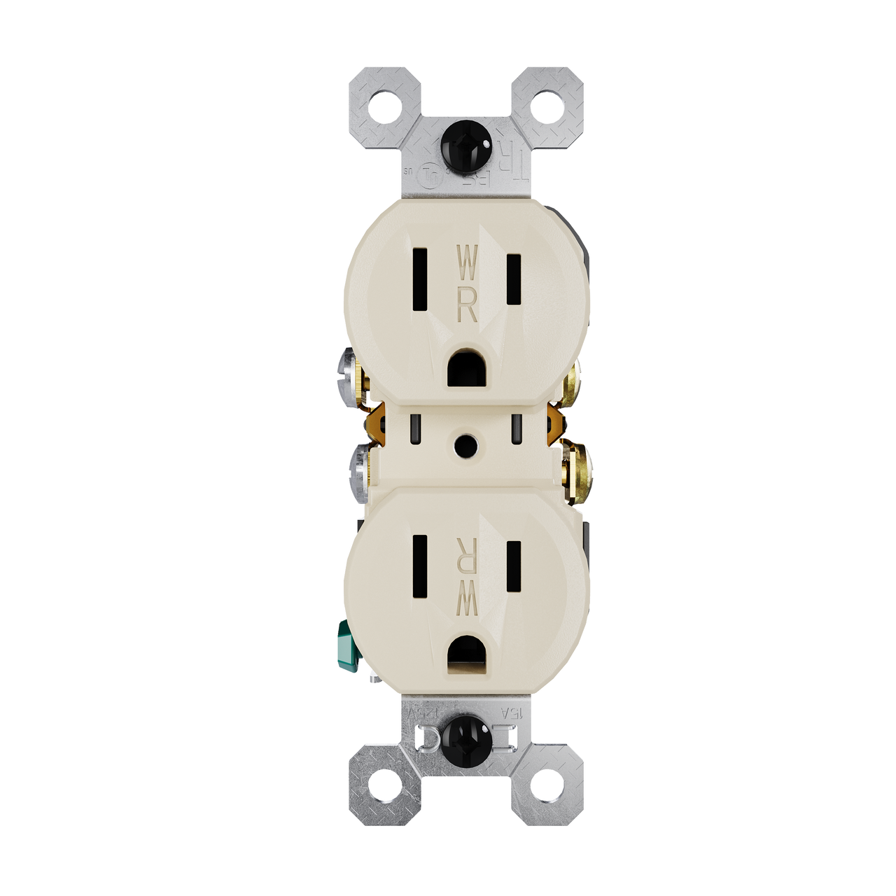external pressure plated receptacle in Ivory