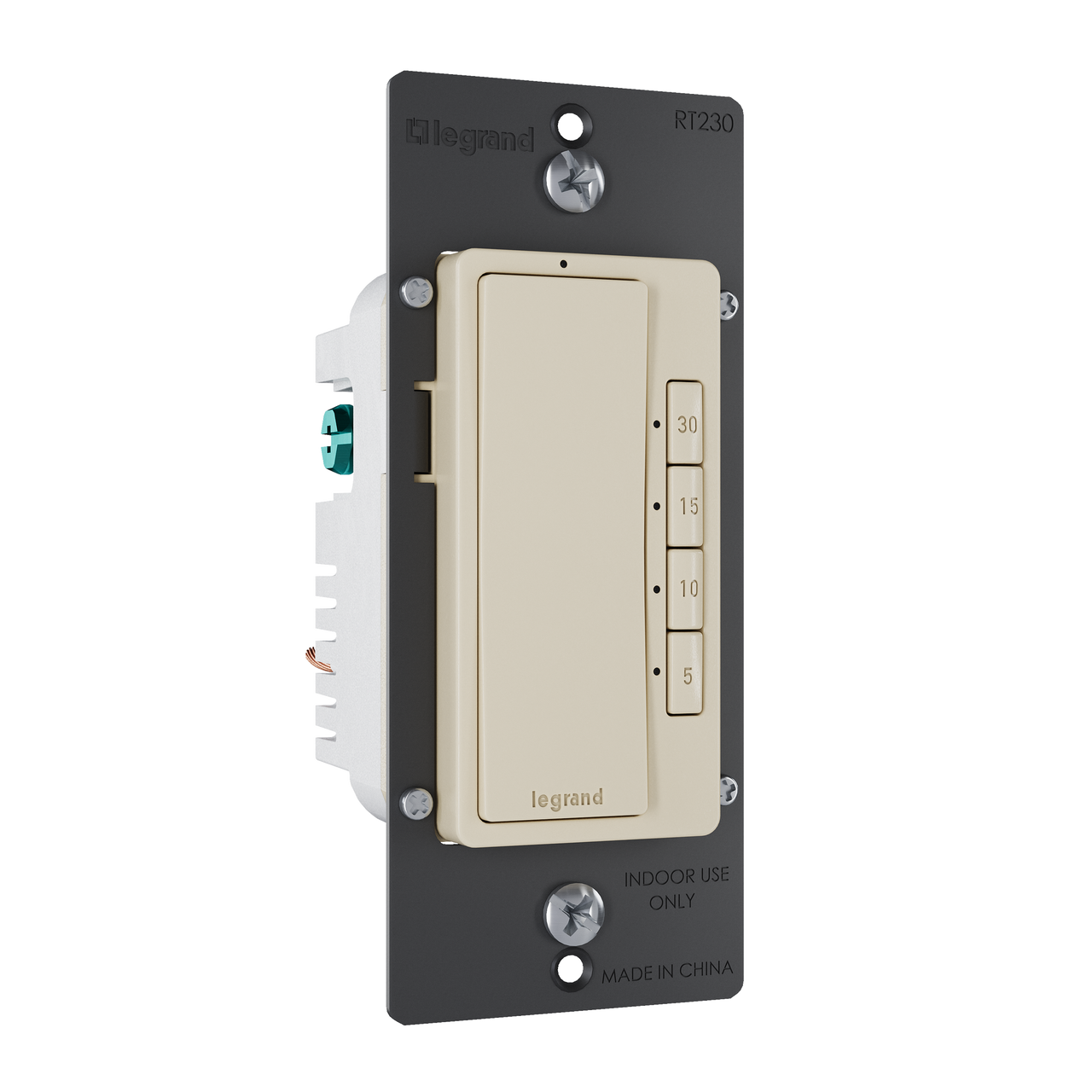 radiant 4-button countdown timer switch in ivory