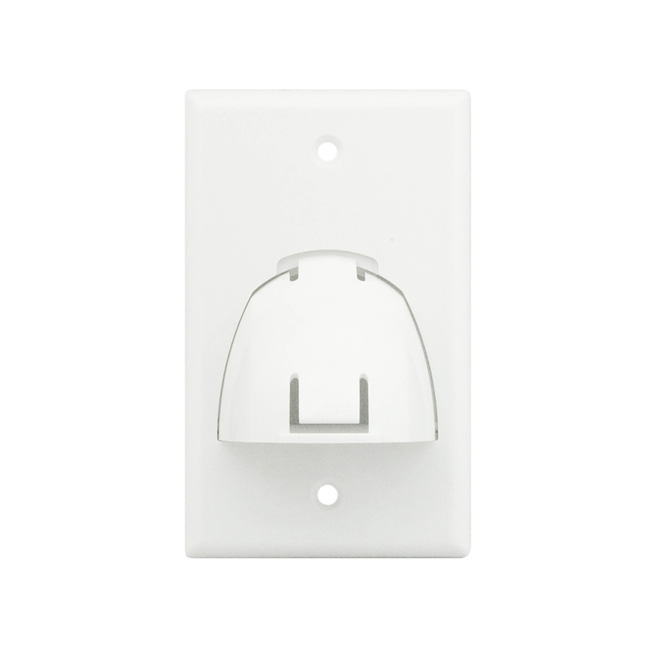 On-Q Single Gang Hinged Bullnose Wall Plate, White