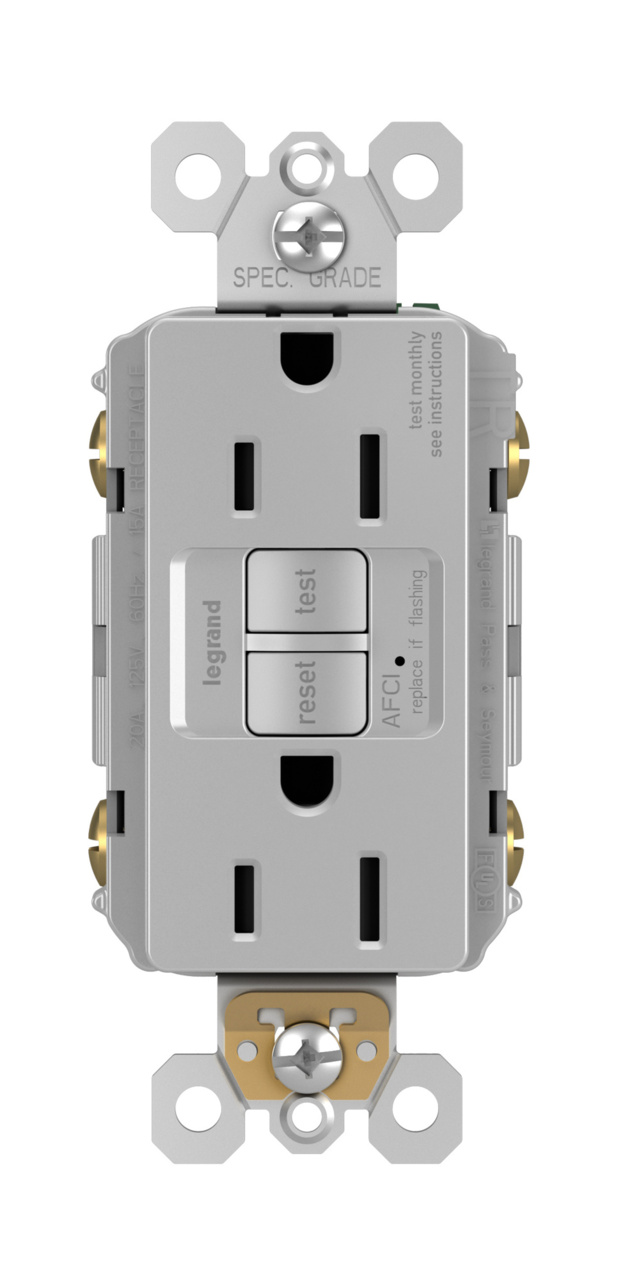 radiant® 15A Tamper-Resistant AFCI Receptacle, Gray
