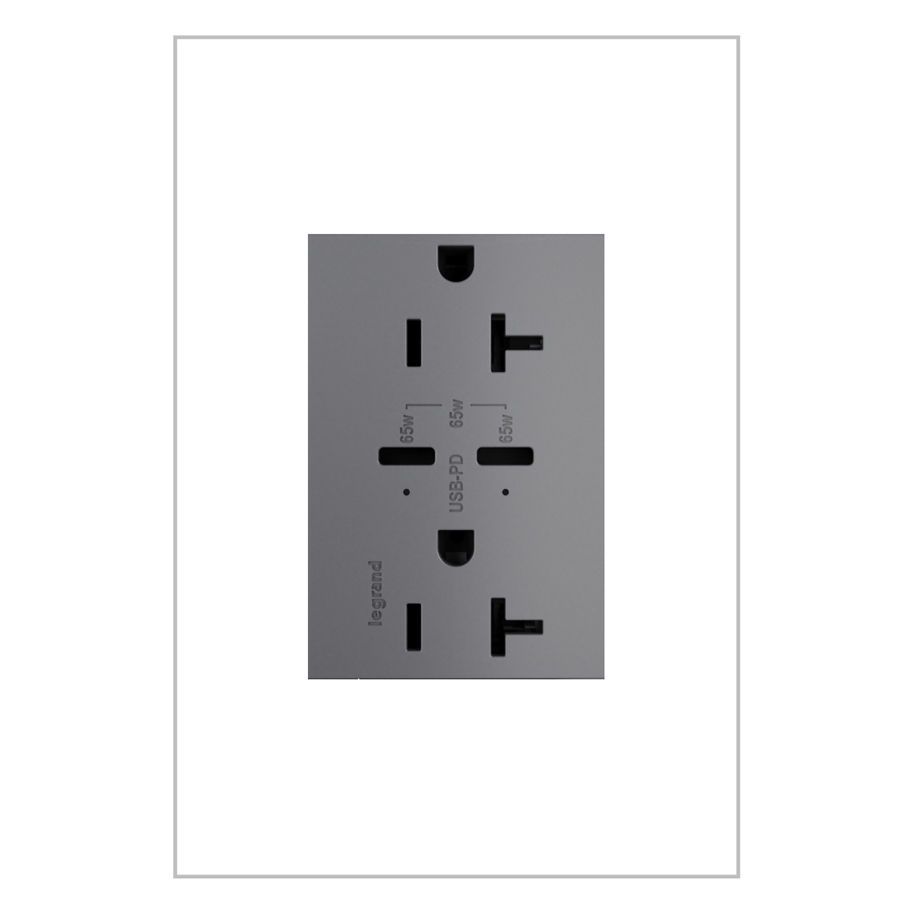 outlined version of the adorne 65w usb 20amp in magnesium