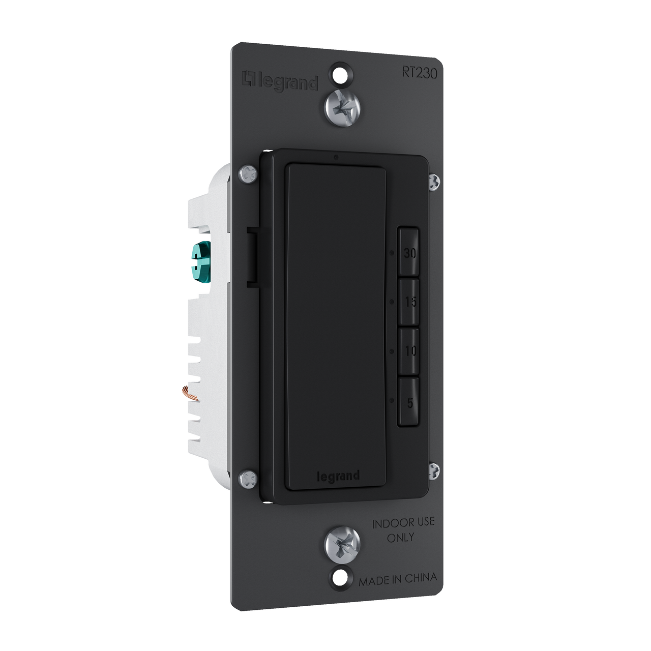 radiant 4-button countdown timer switch in black