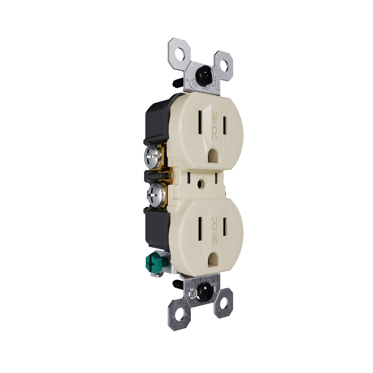 external pressure plated receptacle in Ivory