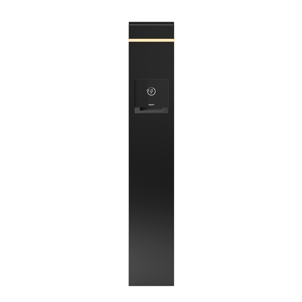 Charging Station with 3000K Accent Light - Black - Straight-On View