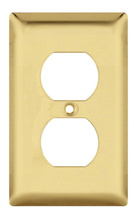 1-Gang Polished Brass Wall Plate, 1 Duplex Receptacle Opening 1-Gang Polished Brass Wall Plate, 1 Duplex Receptacle Opening