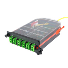 LM4 Cassette, 12 Fiber, LCA Duplex (6), Single-Mode (OS2) to 1 Meter, 900um Tight Buffer Pigtail LM4 Cassette, 12 Fiber, LCA Duplex (6), Single-Mode (OS2) to 1 Meter, 900um Tight Buffer Pigtail