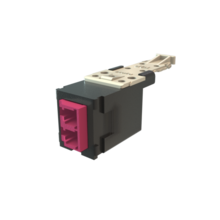 Infinium HD Fiber Module, Keyed Front Keyed Rear LC Duplex (2 Fibers), HDJ Insert,Magenta AdapterBlack for Panel