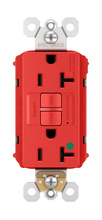 PlugTail® Hospital Grade Tamper-Resistant 20A Duplex Self-Test GFCI Receptacles with SafeLock® Protection, Red