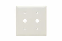 2-Gang Thermoset Wall Plate, Two 0.625-in Round Opening for Telephone or Cable, White 2-Gang Thermoset Wall Plate, Two 0.625-in Round Opening for Telephone or Cable, White