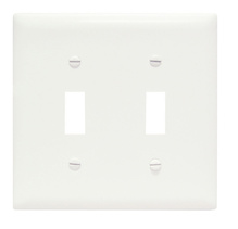 TradeMaster® 2-Gang Nylon Wall Plate, 2 Toggle Switch Openings, White TradeMaster® 2-Gang Nylon Wall Plate, 2 Toggle Switch Openings, White
