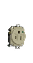 15A 125V Hospital-Grade Short Strap Single Receptacle, Back and Side Wire, Ivory 15A 125V Hospital-Grade Short Strap Single Receptacle, Back and Side Wire, Ivory