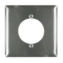 2-Gang 302/304 Stainless Steel Wall Plate, Power Outlet Receptacle 2.1563-in Diameter Opening